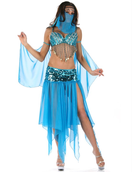 Blue Belly Dancer Princess Costume
